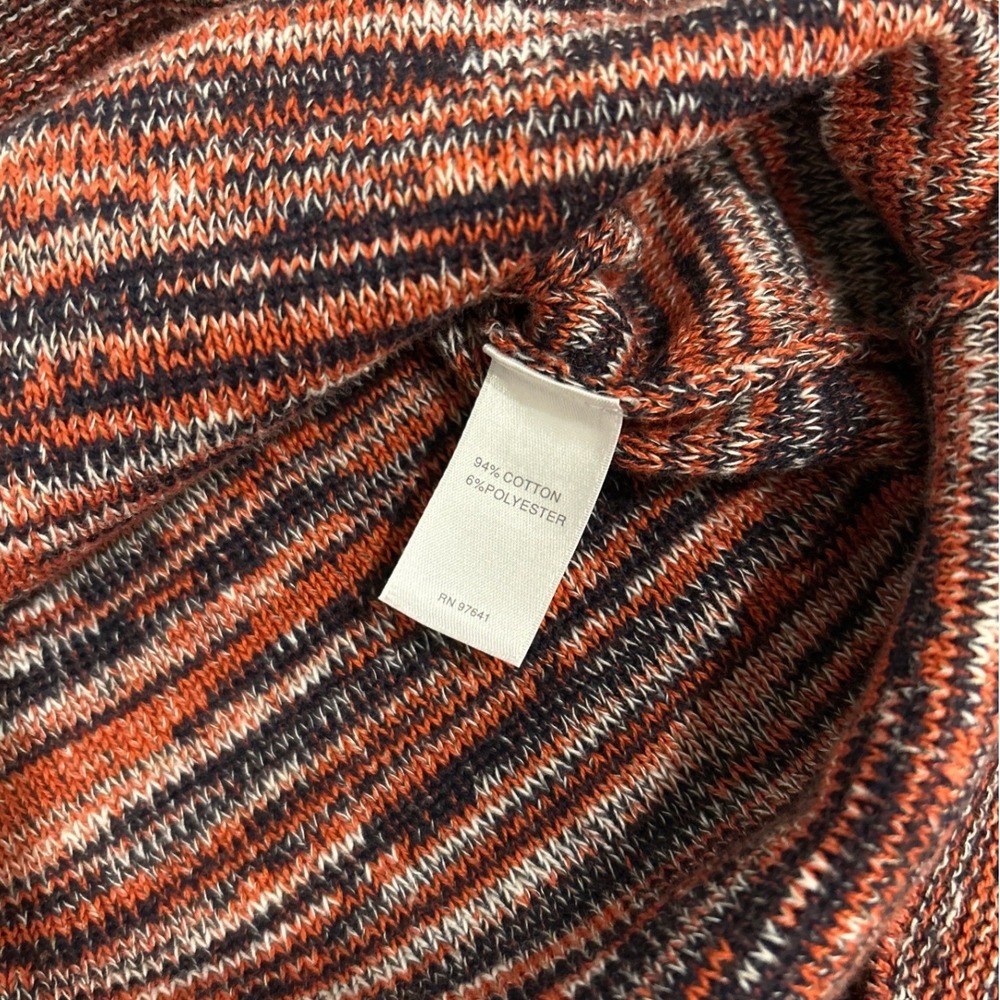 J.Jill Pure Jill Space Dye V-neck Boxy Oversized Sweater Top Navy Blue Small - Picture 5 of 7